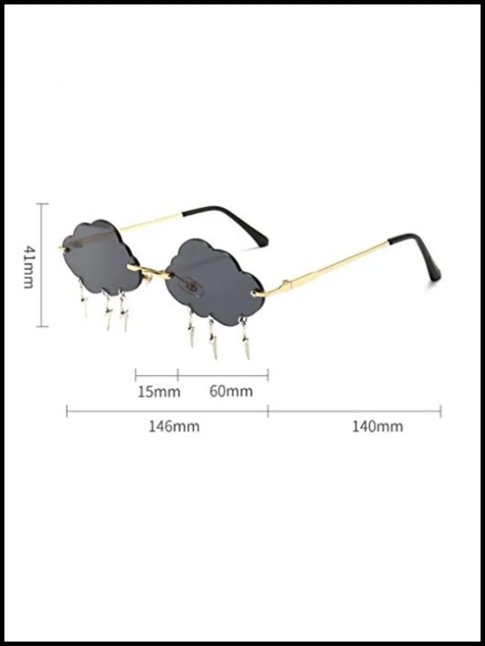Rimless Wave Sunglasses Unisex Metal UV400 Shield Sun Glasses